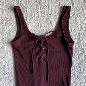 American Eagle Maroon Bodysuit
